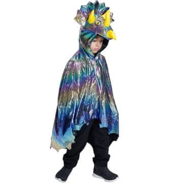 Nikcorp Dječji kostim dinosaura pelerina s kapuljačom za maškare, Halloween i rođendane, 3D sjajni efekt, zelena, 110-120cm