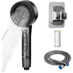 Nikcorp Tuš ručica visokotlačna s filterom za pročišćavanje vode, 4 načina rada i funkcijom pauze, crijevo 150 cm, crna
