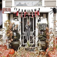 Nikcorp Girlanda za Halloween, set 2 kom, ukrasna zastavica s krvavim noževima i otiscima ruku, horor dekoracija za zabave, 2,4 m