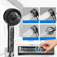 Nikcorp Tuš ručica visokotlačna s filterom za pročišćavanje vode, 4 načina rada i funkcijom pauze, crijevo 150 cm, crna
