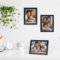 Nikcorp Set 9 okvira za slike, elegantna zidna galerija, za stol ili zid, klasični ukrasni okviri, crni, 15x20 cm