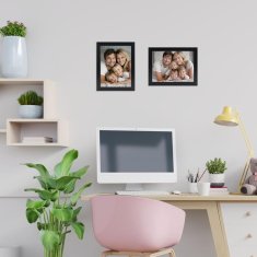 Nikcorp Set 9 okvira za slike, elegantna zidna galerija, za stol ili zid, klasični ukrasni okviri, crni, 15x20 cm