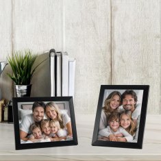 Nikcorp Set 9 okvira za slike, elegantna zidna galerija, za stol ili zid, klasični ukrasni okviri, crni, 15x20 cm