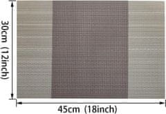 Nikcorp Podmetači za stol 8 komada, otporni na toplinu, perivi PVC podlošci za blagovaonicu, neklizajući, smeđi 30x45 cm