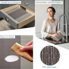 Nikcorp Podmetači za stol 8 komada, otporni na toplinu, perivi PVC podlošci za blagovaonicu, neklizajući, smeđi 30x45 cm