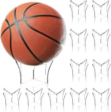 Nikcorp Set akrilnih stalaka za lopte 12 komada, za elegantno izlaganje sportskih lopti, prozirni, 8,9 x 8,9 x 6,4 cm