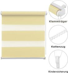 Nikcorp Dvostruka rolo zavjesa za prozore bez bušenja, s regulacijom svjetla, dan-noć, Klemmfix montaža, bež, 110 x 130 cm