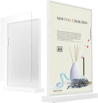 Nikcorp Akrilni stalak za slike A4, dvostrani držač za jelovnike i letke, set 2 komada, prozirni, 21.5 x 28 cm