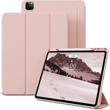 Nikcorp Zaštitna maska za iPad Air 13" (2024 M2) / Pro 12,9" (2022/21), fleksibilna s držačem za Apple Pencil, roza