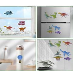 Nikcorp Knjiga s naljepnicama za djecu 3 kom, edukativna igračka za razvoj kreativnosti, višekratne naljepnice dinosauri, vozila, životinje