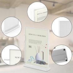 Nikcorp Akrilni stalak za slike A4, dvostrani držač za jelovnike i letke, set 2 komada, prozirni, 21.5 x 28 cm