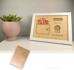 Nikcorp Poklon okvir za novac i slike, drveni vintage dizajn za rođendan, vjenčanje, krštenje, elegantni bijeli, 27x21 cm