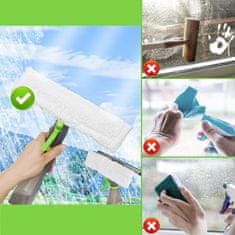 Nikcorp Čistač prozora 3u1 s raspršivačem i brisačem, set za pranje stakla, tuš kabina i ogledala, krpa od mikrofibre