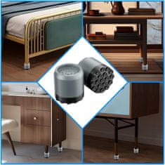 Nikcorp Antivibracijski podlošci za perilicu rublja i namještaj, protuklizni s vakuumskim čepovima, set 12 kom, sivi