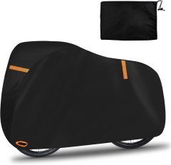 Nikcorp Vodootporna cerada za bicikl, zaštitna navlaka protiv kiše i prašine, s reflektorima i rupom za lokot, crna 200x70x110 cm