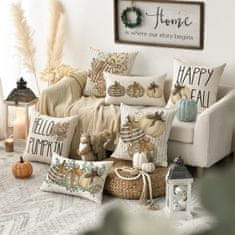 Nikcorp Set ukrasnih jastučnica 4 kom, mekane i perive navlake za jastuke s jesenskim motivom lišća, 45x45 cm