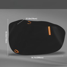 Nikcorp Vodootporna cerada za bicikl, zaštitna navlaka protiv kiše i prašine, s reflektorima i rupom za lokot, crna 200x70x110 cm