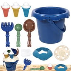 Nikcorp Set igračaka za pijesak za djecu za kreativnu igru, kantica, lopatice i kalupi za sladoled, za plažu i vrt, višebojni