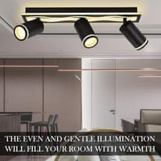 Nikcorp LED stropna reflektorska svjetiljka GU10 7W+6W, rotirajuća 350°, podesiva, za dnevni boravak, kuhinju, spavaću sobu, topla bijela 3000K