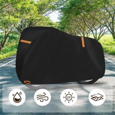 Nikcorp Vodootporna cerada za bicikl, zaštitna navlaka protiv kiše i prašine, s reflektorima i rupom za lokot, crna 200x70x110 cm