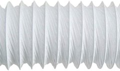 Nikcorp Fleksibilna ventilacijska cijev 2,5m, PVC crijevo za odvod zraka Ø 127 mm s 2 obujmice, za klimu, sušilicu, napu, bijela