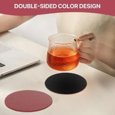 Nikcorp Podmetači za čaše od filca 21 kom, dvostrani protuklizni podlošci sa stalkom, štite stol od topline i ogrebotina, crni