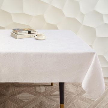 Nikcorp Stolnjak s izgledom lana, vodootporan i otporan na mrlje, periv u perilici, za blagovaonicu i vrt, prljavo bijeli, 140x200 cm