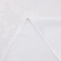 Nikcorp Okrugli stolnjak 140 cm, vodootporan i periv, elegantni žakard uzorak s cvjetnim motivom, otporan na mrlje, bijeli