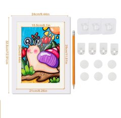 Nikcorp Okvir za dječje crteže i slike A4, drveni, s prednjim otvaranjem i pohranom, zidni ili stolni, bijeli 24x32.8 cm