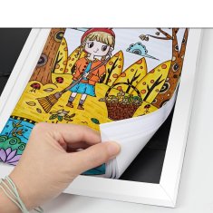Nikcorp Okvir za dječje crteže i slike A4, drveni, s prednjim otvaranjem i pohranom, zidni ili stolni, bijeli 24x32.8 cm