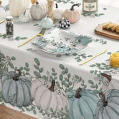 Nikcorp Kvadratni stolnjak za zaštitu stola od ogrebotina i mrlja, periv u perilici, karirani uzorak s plavim bundevama, 84x84 cm