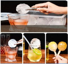 Nikcorp Silikonski kalup za led kugle za viski i koktele, 4 velike dijamantne kugle promjera 5 cm, BPA free, zeleni