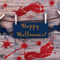 Nikcorp Dekoracije za Halloween, 126 kom samoljepljivih naljepnica i tetovaža, realistični krvavi otisci i rane za prozor, pod, kožu