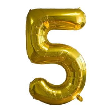 Nikcorp Folijski balon broj 5 za rođendan i godišnjicu, velika zlatna dekoracija za proslave i zabave, 80 cm