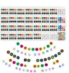 Nikcorp Set za izradu nakita i narukvica, 3440 komada perlica sa slovima, brojevima i srcima, DIY kreativni set s priborom