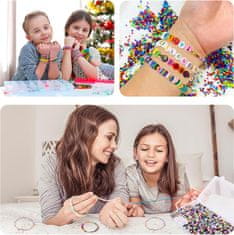 Nikcorp Set za izradu nakita i narukvica, 3440 komada perlica sa slovima, brojevima i srcima, DIY kreativni set s priborom