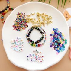 Nikcorp Set za izradu nakita i narukvica, 3440 komada perlica sa slovima, brojevima i srcima, DIY kreativni set s priborom