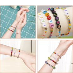 Nikcorp Set za izradu nakita i narukvica, 3440 komada perlica sa slovima, brojevima i srcima, DIY kreativni set s priborom