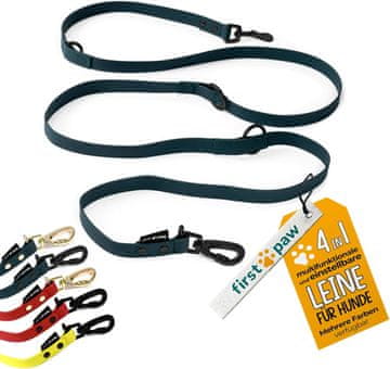 Nikcorp Povodac za pse, podesivi i podstavljeni, višenamjenski za trening i šetnju, za dva psa, 4 duljine, tamnozeleni, 2 m