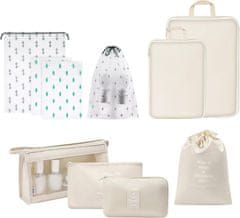 Nikcorp Set od 10 putnih organizatora za kofer, vodootporne torbe za pakiranje odjeće, obuće i kozmetike, višebojni