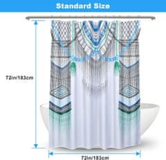 Nikcorp Zavjesa za tuširanje vodootporna, brzo sušeća s magnetnim utezima, poliesterska tkanina, 12 kukica, bijela 183x183 cm