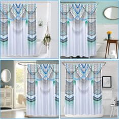 Nikcorp Zavjesa za tuširanje vodootporna, brzo sušeća s magnetnim utezima, poliesterska tkanina, 12 kukica, bijela 183x183 cm