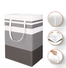 Nikcorp Set 2x sklopiva košara za rublje 75L, vodootporna s ručkama, za kupaonicu i spavaću sobu, siva