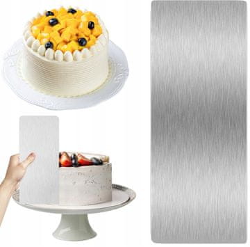 Nikcorp Strugač za torte za savršeno glatke kreme, ravna lopatica za ukrašavanje i zaglađivanje fondana, nehrđajući čelik, srebrna