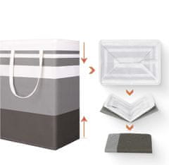 Nikcorp Set 2x sklopiva košara za rublje 75L, vodootporna s ručkama, za kupaonicu i spavaću sobu, siva