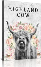 Nikcorp Slika na platnu Krava, moderna zidna dekoracija za dnevni boravak, kuhinju ili ured, bez okvira, 60x90 cm