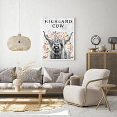 Nikcorp Slika na platnu Krava, moderna zidna dekoracija za dnevni boravak, kuhinju ili ured, bez okvira, 60x90 cm