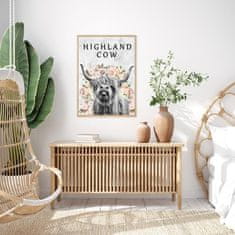 Nikcorp Slika na platnu Krava, moderna zidna dekoracija za dnevni boravak, kuhinju ili ured, bez okvira, 60x90 cm