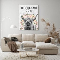 Nikcorp Slika na platnu Krava, moderna zidna dekoracija za dnevni boravak, kuhinju ili ured, bez okvira, 60x90 cm
