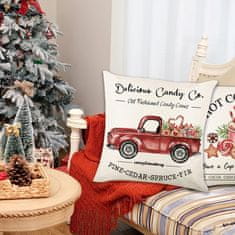 Nikcorp Božićne jastučnice 4 kom, mekane plišane navlake za ukrasne jastuke za kauč i dnevni boravak, perive, bijele, 40x40 cm